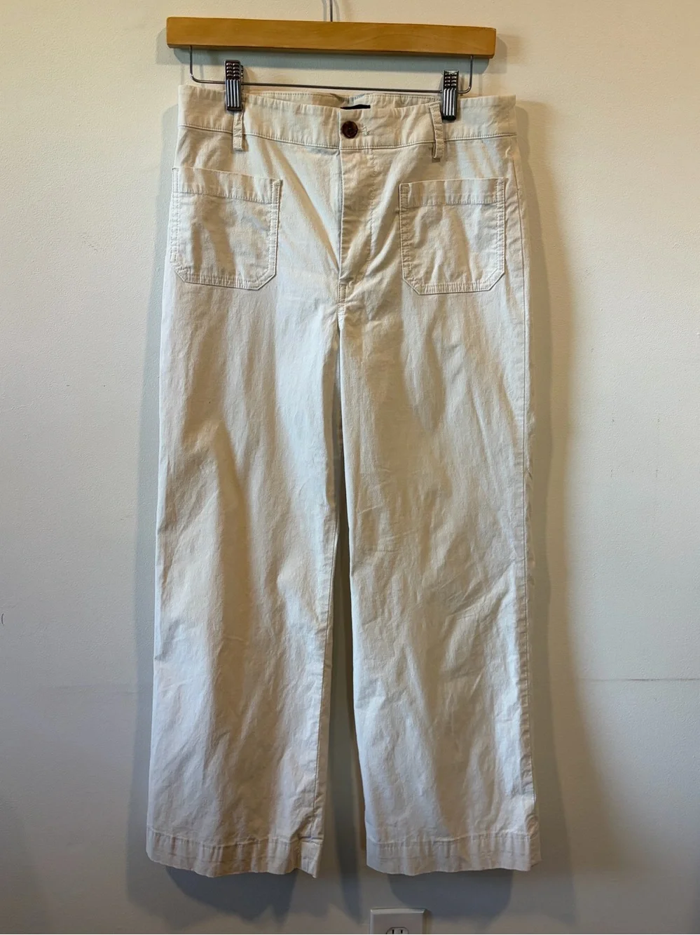 J.Crew White Wide Leg Crop Pants